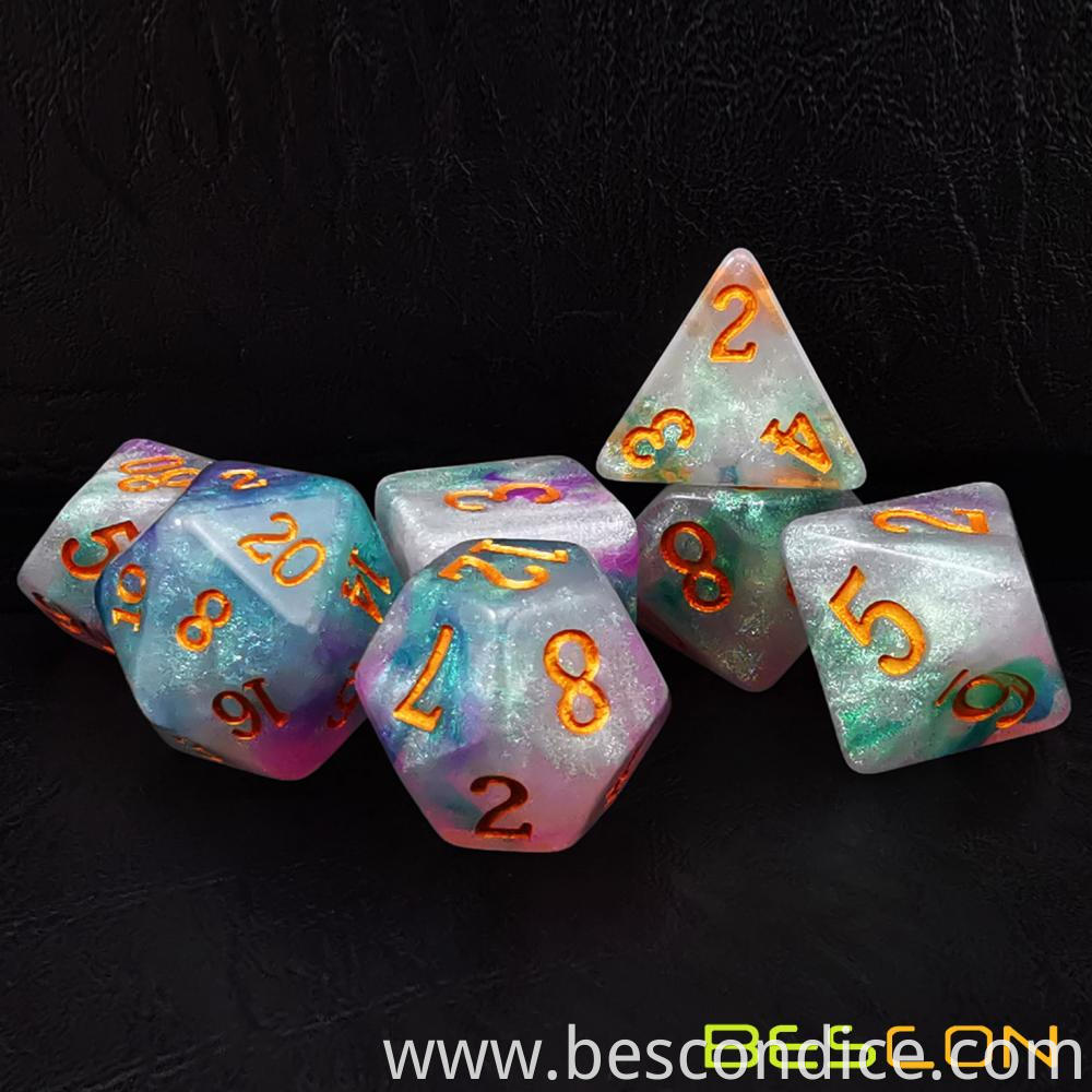 Magical Stone Resin Dnd Dice Set 7pcs 3